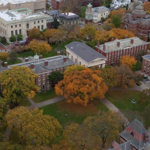 A photo of the Brown University campus in the Fall.